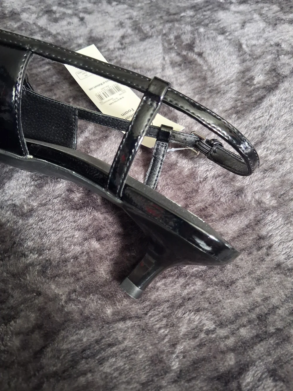 No Boundaries Black Patent Pointed Slingback Heels
